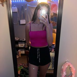 pink shein crop top